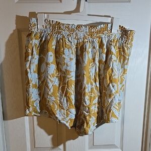 Ava & Viv High Waist Shorts - Mustard and White Floral